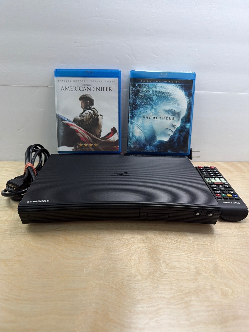 Samsung Blu-ray Player BD-JM57C/ZA w/ Remote, HDMI Cable, and Two Blu-ray Movies